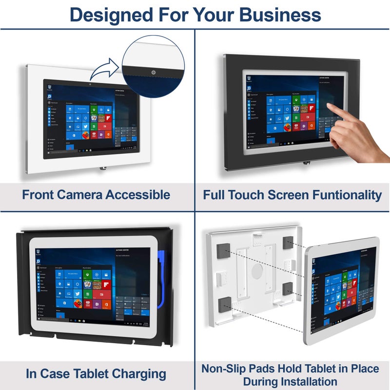 TABcare Security Locking Metal Case for Dell Latitude 5285 5290 7200 7210 as Kiosk, POS, Store, Show Display (Black, Wall Mount VESA) - Image 3
